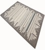 Cream Abstract Wool And Cotton 5 X 8 Ft Hand Tufted Carpet