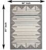 Cream Abstract Wool And Cotton 5 X 8 Ft Hand Tufted Carpet
