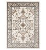 Cream & Brown Traditional PP Heatset 4 x 6 Feet  Machine -Made Carpet