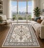 Cream & Brown Traditional PP Heatset 6 x 9 Feet  Machine -Made Carpet