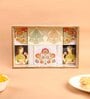 Cream & Gold MDF Wood Rani  Rectangle Serving Tray