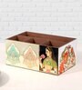 Cream & Gold Mdf Wood Rectangle 1 Pcs Cutlery Holder