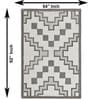 Cream Geometric Wool And Cotton 5 X 8 Ft Hand Tufted Carpet