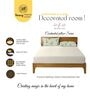 Cream & Green Glace Cotton Striped Elastic Fitted King Bedsheet With 2 Pillow Covers