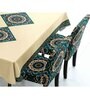 Cream & Green Solids 7 Pcs PVC & Spandex Table Cover With 6 Chair Cover