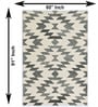 Cream Geometric Wool And Cotton 5 X 8 Ft Hand Tufted Carpet
