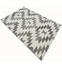 Cream Geometric Wool And Cotton 5 X 8 Ft Hand Tufted Carpet