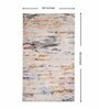 Cream & Orange Abstract Polyester 5 x 7 Feet Machine Made Carpet