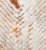 Cream & Orange Abstract Polyester 5 x 7 Feet Machine Made Carpet
