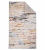 Cream & Orange Abstract Polyester 6 x 9 Feet Machine Made Carpet