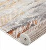 Cream & Orange Abstract Polyester 6 x 9 Feet Machine Made Carpet