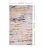 Cream & Orange Abstract Polyester 6 x 9 Feet Machine Made Carpet