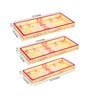 Cream & Red MDF Wood Versace (Set of 3) Serving Tray