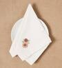Cream (16 x16 ) Floral Hand Embroidered Cotton (Set of 6) Napkin Sets