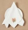 Cream (16 x16 ) Floral Hand Embroidered Cotton (Set of 6) Napkin Sets