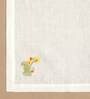 Cream (16 x16 ) Floral Hand Embroidered Linen (Set of 4) Napkin Sets