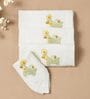 Cream (16 x16 ) Floral Hand Embroidered Linen (Set of 4) Napkin Sets