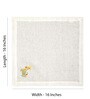Cream (16 x16 ) Floral Hand Embroidered Linen (Set of 4) Napkin Sets