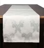 Cream  Damasc Cotton Jacquard (96 x 13) Table Runner