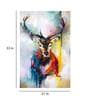 Deer In Cream Canvas Framed Art Print (33 x 21 Inches)