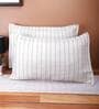 Cream Patterned 210TC Jute 17 x 27 Inches Pillow Covers (Set of 2)