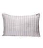 Cream Patterned 210TC Jute 17 x 27 Inches Pillow Covers (Set of 2)