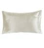 Cream Solid 210TC Satin 17 x 27 Inches Pillow Covers (Set of 2)