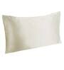 Cream Solid 210TC Satin 17 x 27 Inches Pillow Covers (Set of 2)