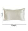 Cream Solid 210TC Satin 17 x 27 Inches Pillow Covers (Set of 2)
