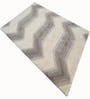 Cream Geometric Wool And Cotton 5 X 7 ft Hand Tufted Carpet