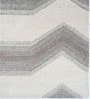 Cream Geometric Wool And Cotton 5 X 7 ft Hand Tufted Carpet