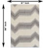 Cream Geometric Wool And Cotton 5 X 7 ft Hand Tufted Carpet