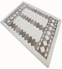 Cream Taupe Geometric Wool And Cotton 5 X 8 Ft Hand Tufted Carpet