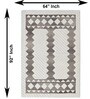 Cream Taupe Geometric Wool And Cotton 5 X 8 Ft Hand Tufted Carpet