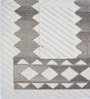 Cream Taupe Geometric Wool And Cotton 5 X 8 Ft Hand Tufted Carpet