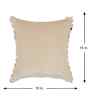 Cream Velvet Abstract 16X16 Inches Cushion Covers (Pack of 2)