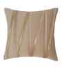 Cream Velvet Striped 16X16 Inches Cushion Covers (Pack of 2)