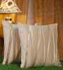 Cream Velvet Striped 16X16 Inches Cushion Covers (Pack of 2)