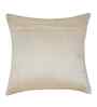 Cream Velvet Striped 16X16 Inches Cushion Covers (Pack of 2)