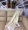 Solace Cream 100% Cotton 50x90 Inches Sofa Throw