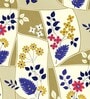 Cream 180 TC Floral Cotton Queen Double Bedsheet 2 Pillow covers