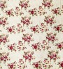 Cream 180 TC Floral Cotton Fitted Double Bedsheet 2 Pillow covers
