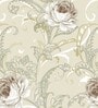 Cream 200 TC Floral Cotton Queen Double Bedsheet 2 Pillow covers
