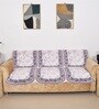 Cream 5 Seater Floral 10Pcs Sofa Covers