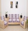 Cream 5 Seater Geometric 10Pcs Sofa Covers