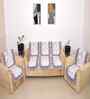Cream 5 Seater Floral 10Pcs Sofa Covers