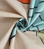 Cream Abstract 220 TC Cotton Blend Fitted Single Sized Bedsheet With 1 Pillow Cover