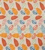Cream Abstract 220 TC Cotton Blend Fitted Single Sized Bedsheet With 1 Pillow Cover
