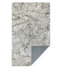 Cream Abstract Microfibre 4 ft X 6 ft Machine Made Carpet