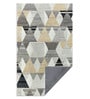 Cream Geometric Polyester 3 ft X 5 ft Machine Made Carpet